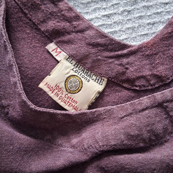 El Huarache Cottons 100% Cotton Deep Purple Pocketed Dress - Picture 8 of 10